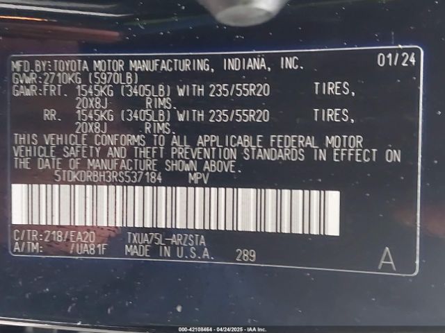 2024 TOYOTA HIGHLANDER 5TDKDRBH3RS537184 Photo 8