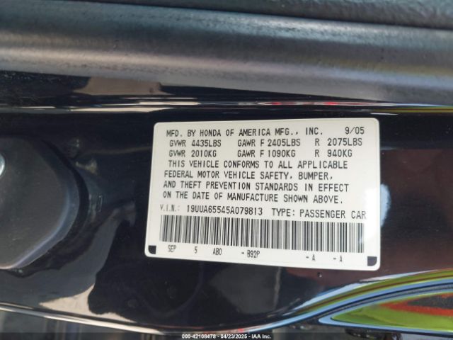 2005 ACURA TL 19UUA65545A079813 Photo 8