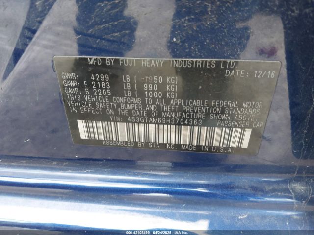 4S3GTAM69H3704363 Subaru Impreza 2.0i Sport