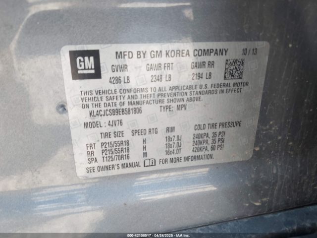 KL4CJCSB9EB581806 Buick Encore Leather