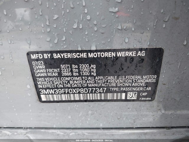3MW39FF0XP8D77347 BMW 330e
