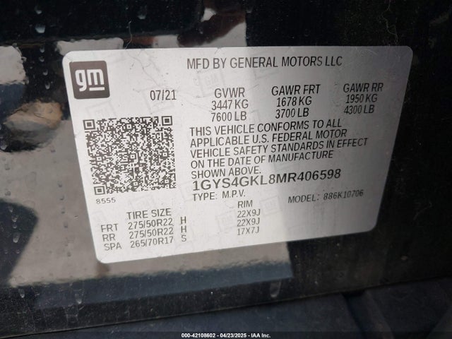 2021 CADILLAC ESCALADE 1GYS4GKL8MR406598 Photo 8