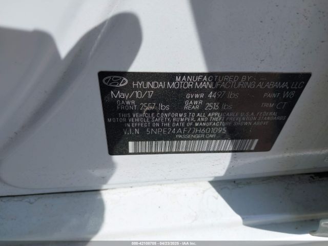 5NPE24AF7JH601095 Hyundai SONATA SE