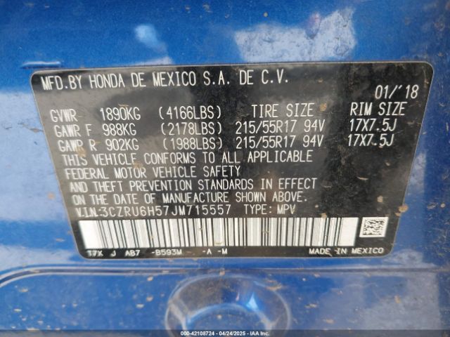 3CZRU6H57JM715557 Honda HR-V EX
