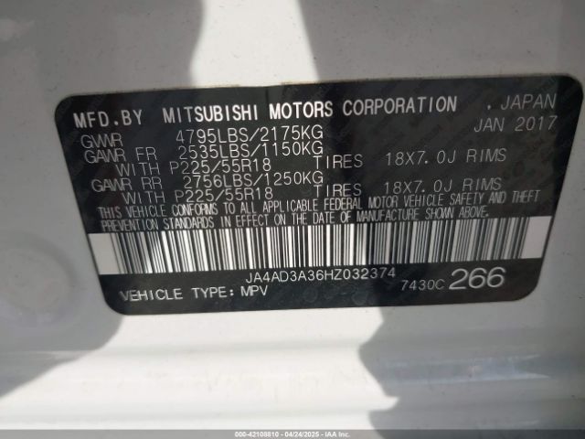 JA4AD3A36HZ032374 Mitsubishi Outlander Sel