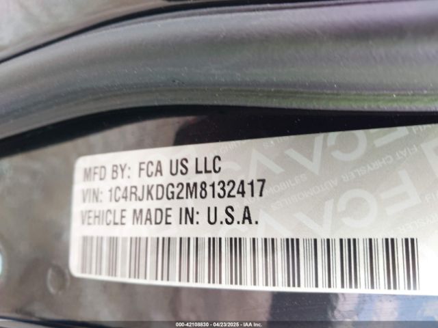 1C4RJKDG2M8132417 Jeep Grand Cherokee L Overland 4x4
