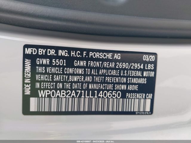 2020 PORSCHE PANAMERA WP0AB2A71LL140650 Photo 8