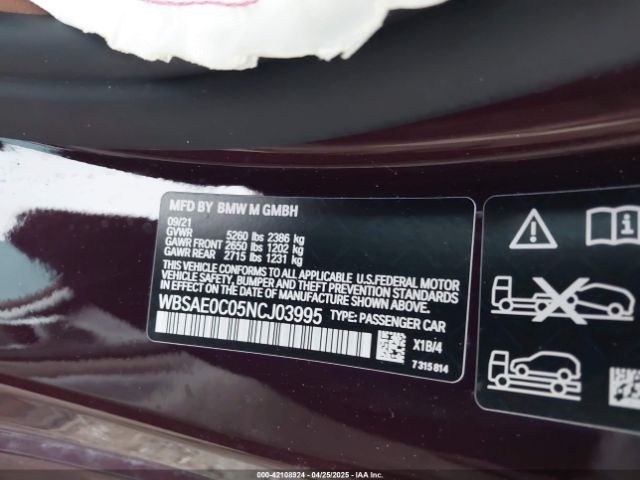 2022 BMW M8 WBSAE0C05NCJ03995 Photo 8