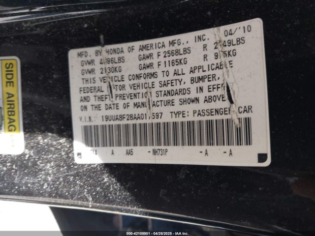 2010 ACURA TL 19UUA8F28AA017597 Photo 8