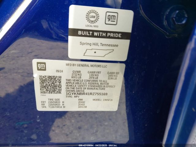 2024 CADILLAC XT5 1GYKNBR41RZ755169 Photo 8