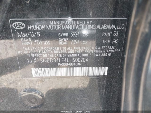 5NPD84LF4LH500204 Hyundai Elantra Value Edition