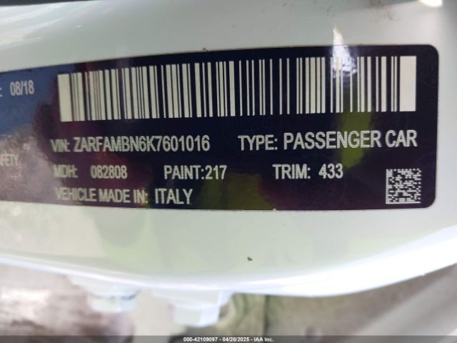 2019 ALFA ROMEO GIULIA ZARFAMBN6K7601016 Photo 8
