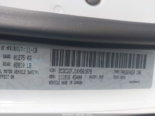 2C3CDZFJ1KH561879 Dodge Challenger R/t Scat Pack