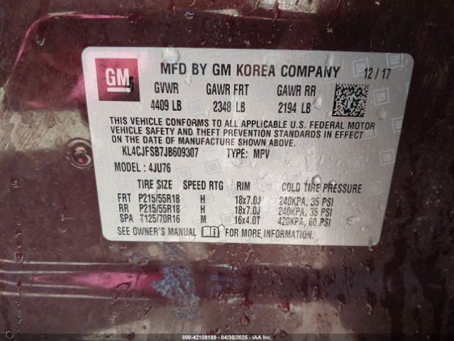 KL4CJFSB7JB609307 Buick Encore Preferred Ii
