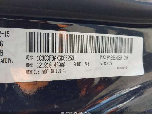 1C3CDFBAXGD652531 Dodge DART SXT