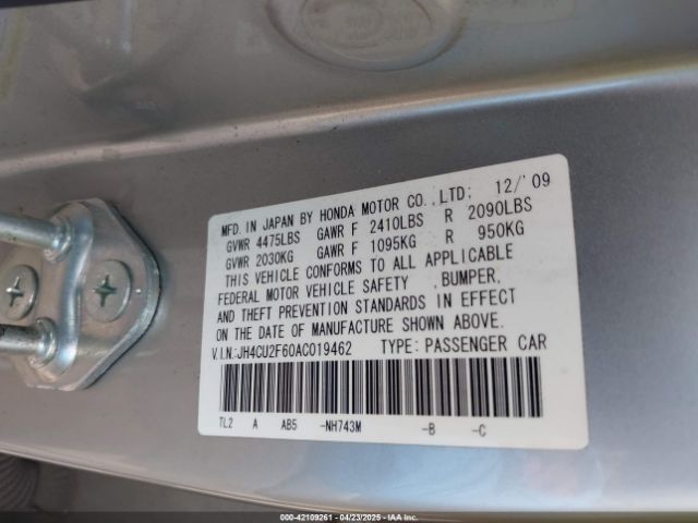 2010 ACURA TSX JH4CU2F60AC019462 Photo 8