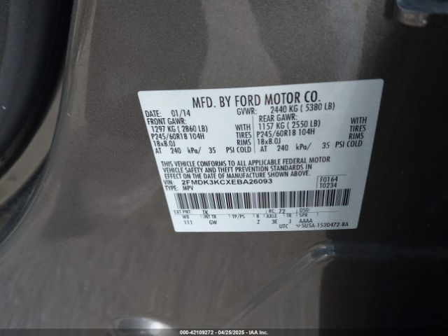 2FMDK3KCXEBA26093 Ford Edge Limited