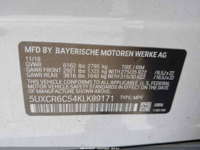 5UXCR6C54KLK89171 BMW X5 Xdrive40i