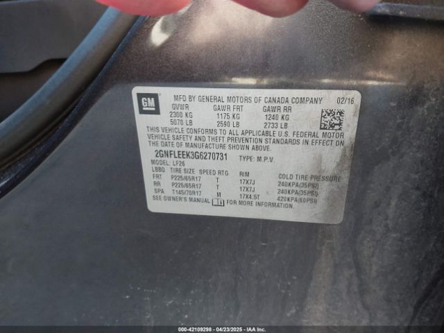 2GNFLEEK3G6270731 Chevrolet EQUINOX LS