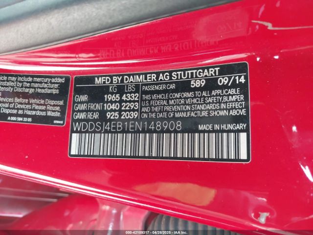 WDDSJ4EB1EN148908 Mercedes-Benz CLA-Class