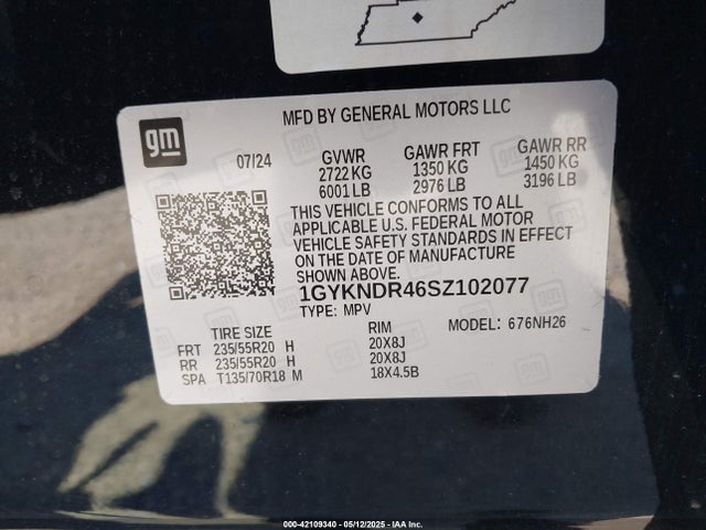 2025 CADILLAC XT5 1GYKNDR46SZ102077 Photo 8