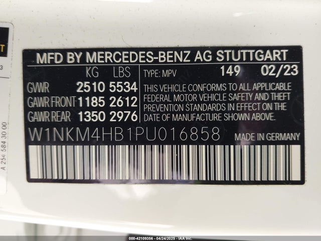 W1NKM4HB1PU016858 Mercedes-Benz m254