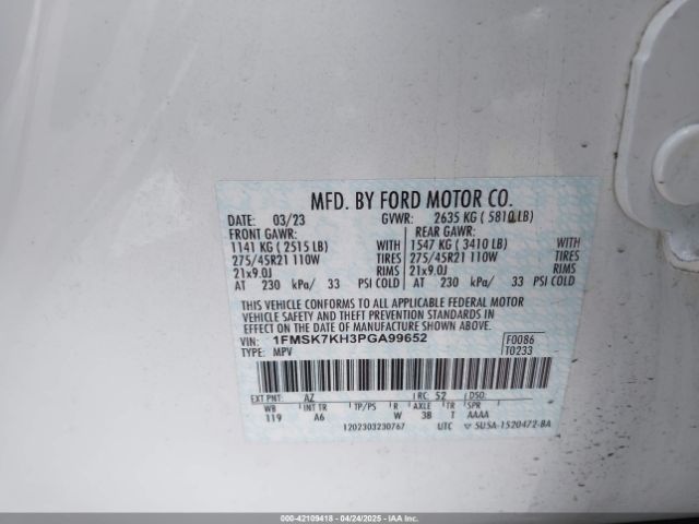 2023 FORD EXPLORER 1FMSK7KH3PGA99652 Photo 8