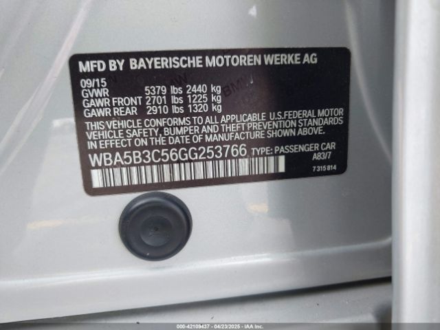 2016 BMW 535I WBA5B3C56GG253766 Photo 8