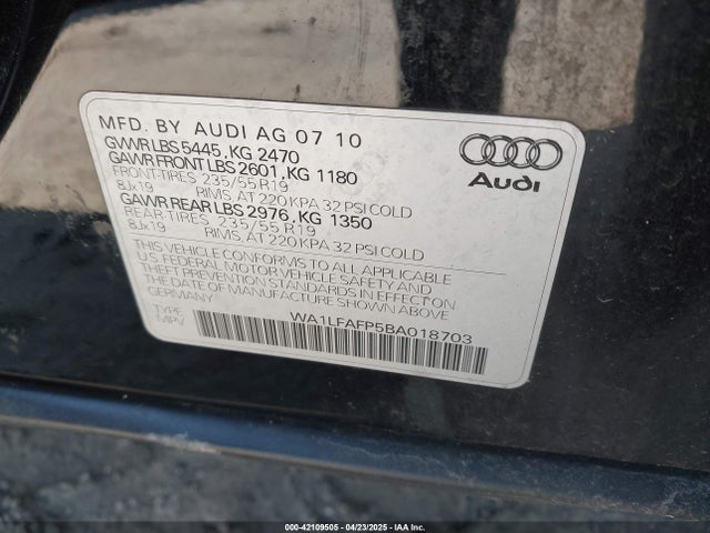 2011 AUDI Q5 WA1LFAFP5BA018703 Photo 8