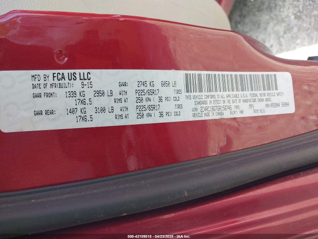 2C4RC1BG7GR156745 Chrysler Town & Country Touring