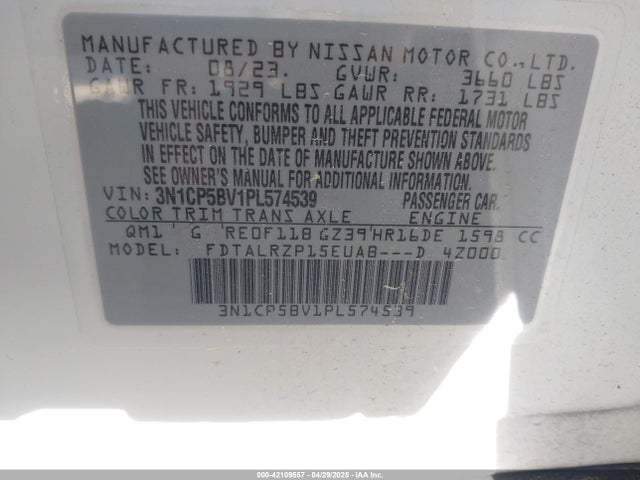Nissan Kicks S Xtronic Cvt 2023 3N1CP5BV1PL574539 Image 9