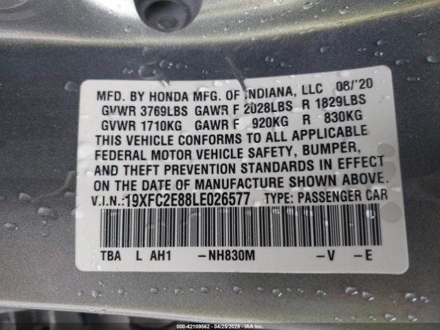 19XFC2E88LE026577 Honda Civic Sport