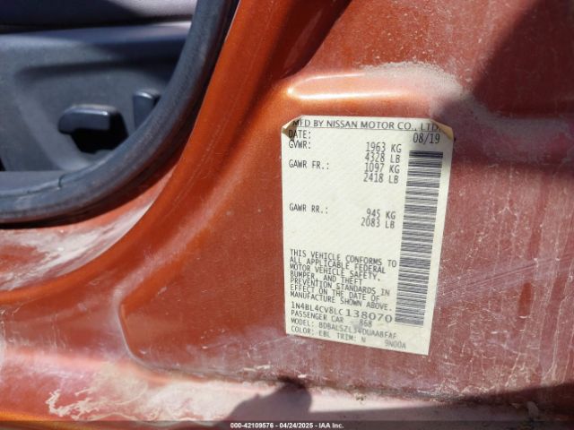 1N4BL4CV8LC138070 Nissan Altima Sr Fwd