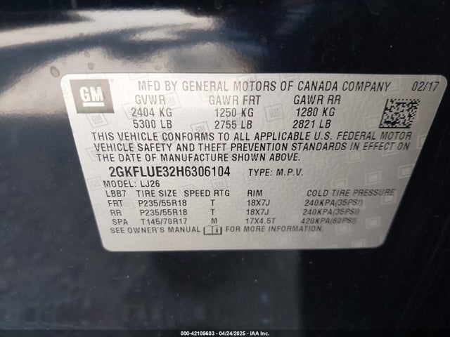 2GKFLUE32H6306104 GMC Terrain Slt