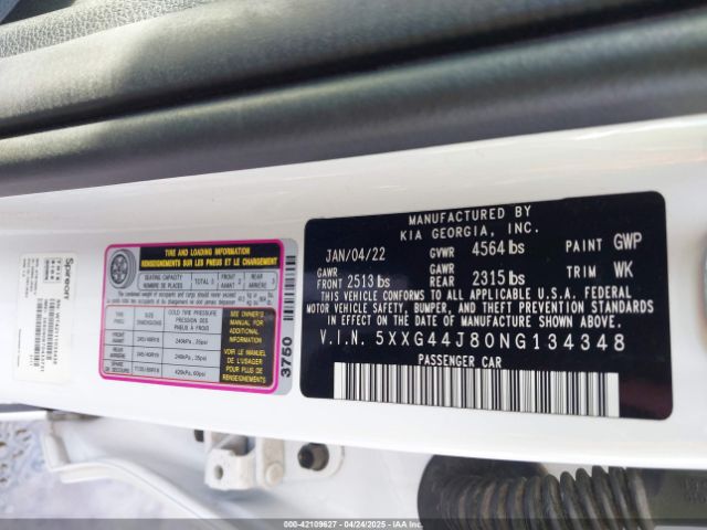 5XXG44J80NG134348 KIA K5 Gt