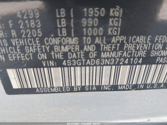 4S3GTAD63N3724104 Subaru Impreza Premium 5-door