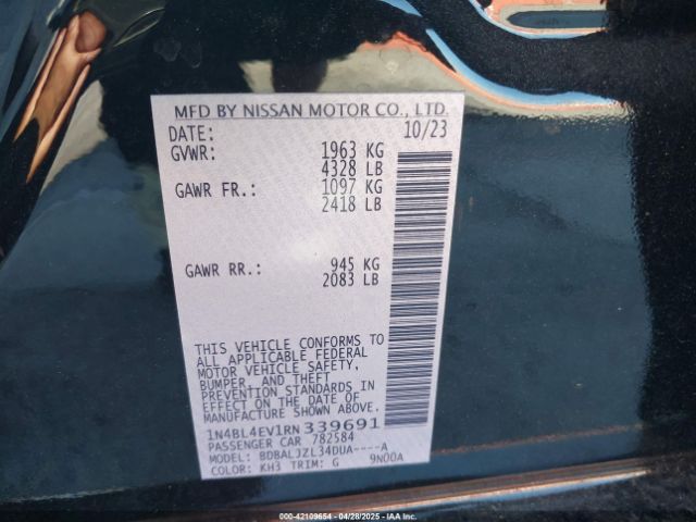 1N4BL4EV1RN339691 Nissan Altima Sl Fwd