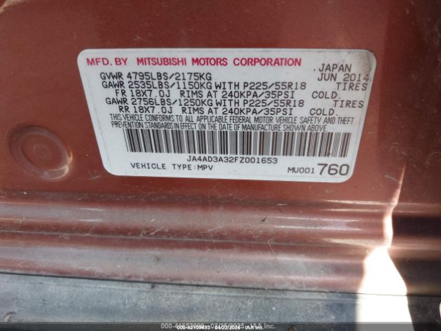 JA4AD3A32FZ001653 Mitsubishi Outlander Se