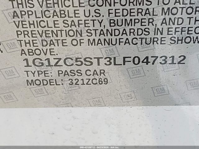 1G1ZC5ST3LF047312 Chevrolet Malibu Fwd 1fl