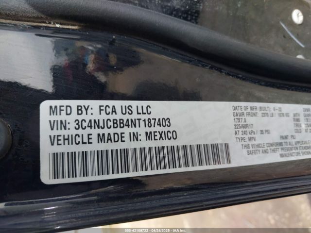 3C4NJCBB4NT187403 Jeep Compass Latitude Fwd