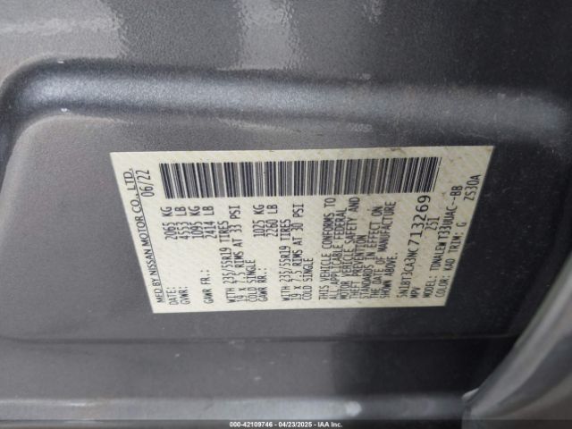 5N1BT3CA3NC713269 Nissan 2022