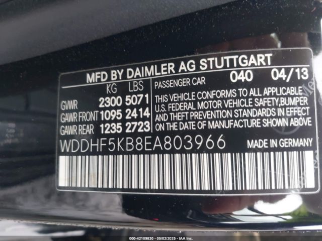 WDDHF5KB8EA803966 Mercedes-Benz E 350 E 350 Luxury