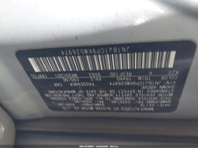 JN1BJ1CP9KW526974 Nissan Rogue Sport Sv