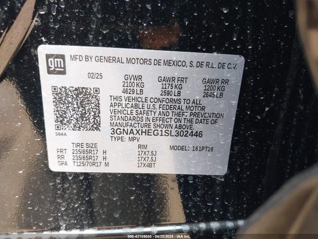 3GNAXHEG1SL302446 Chevrolet Equinox Fwd Lt