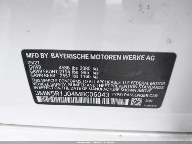 3MW5R1J04M8C06043 BMW 3 Series 330i