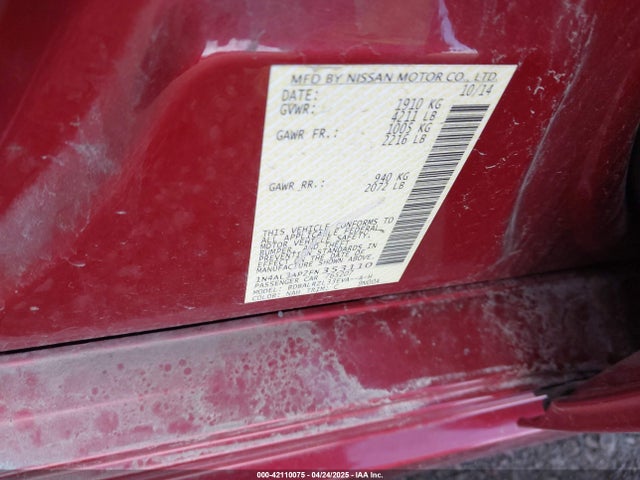 1N4AL3AP2FN353110 Nissan Altima 2.5 Sl
