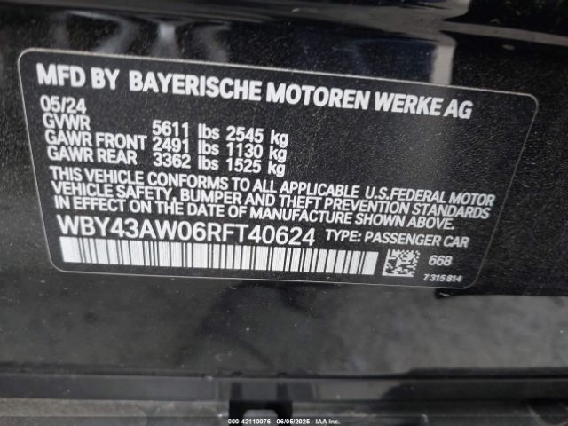 WBY43AW06RFT40624 BMW I4 Edrive35