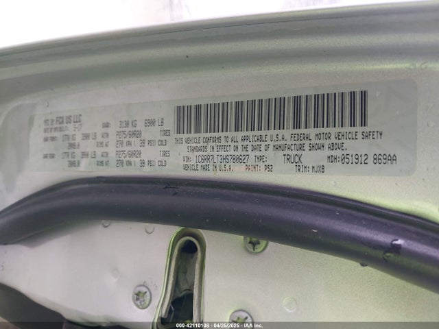 RAM 1500 2017 1C6RR7LT3HS780627 Image 9