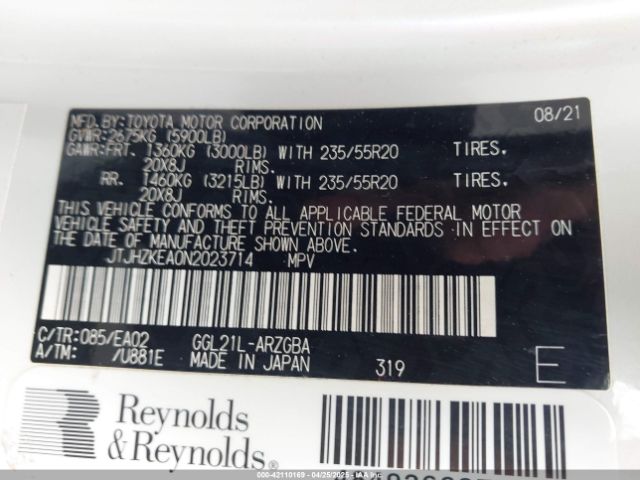 2022 LEXUS RX 350L JTJHZKEA0N2023714 Photo 8