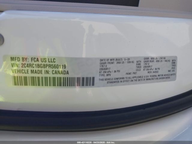 2023 CHRYSLER PACIFICA 2C4RC1BG8PR560119 Photo 8